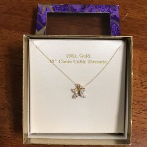 10Kt. gold 18” Chain Cubic Zirconia Necklace